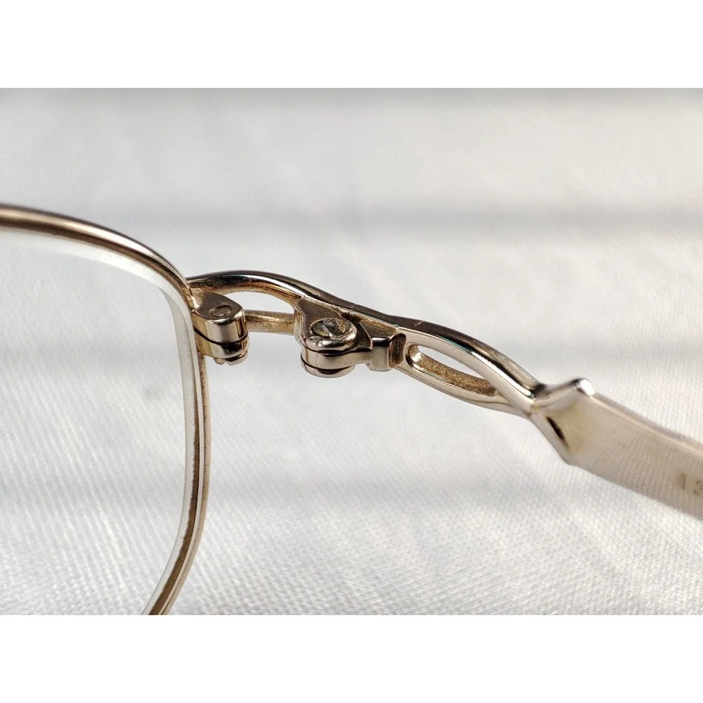Seiko T095 Titanium Oval Eyeglass Frames Gold Filigree Japan 52-17-135